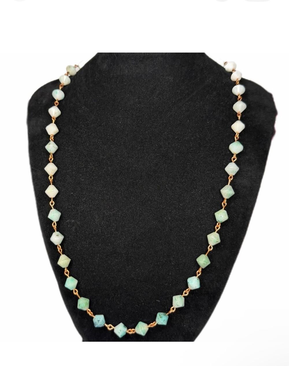 Chrysoprase necklace handmade copper